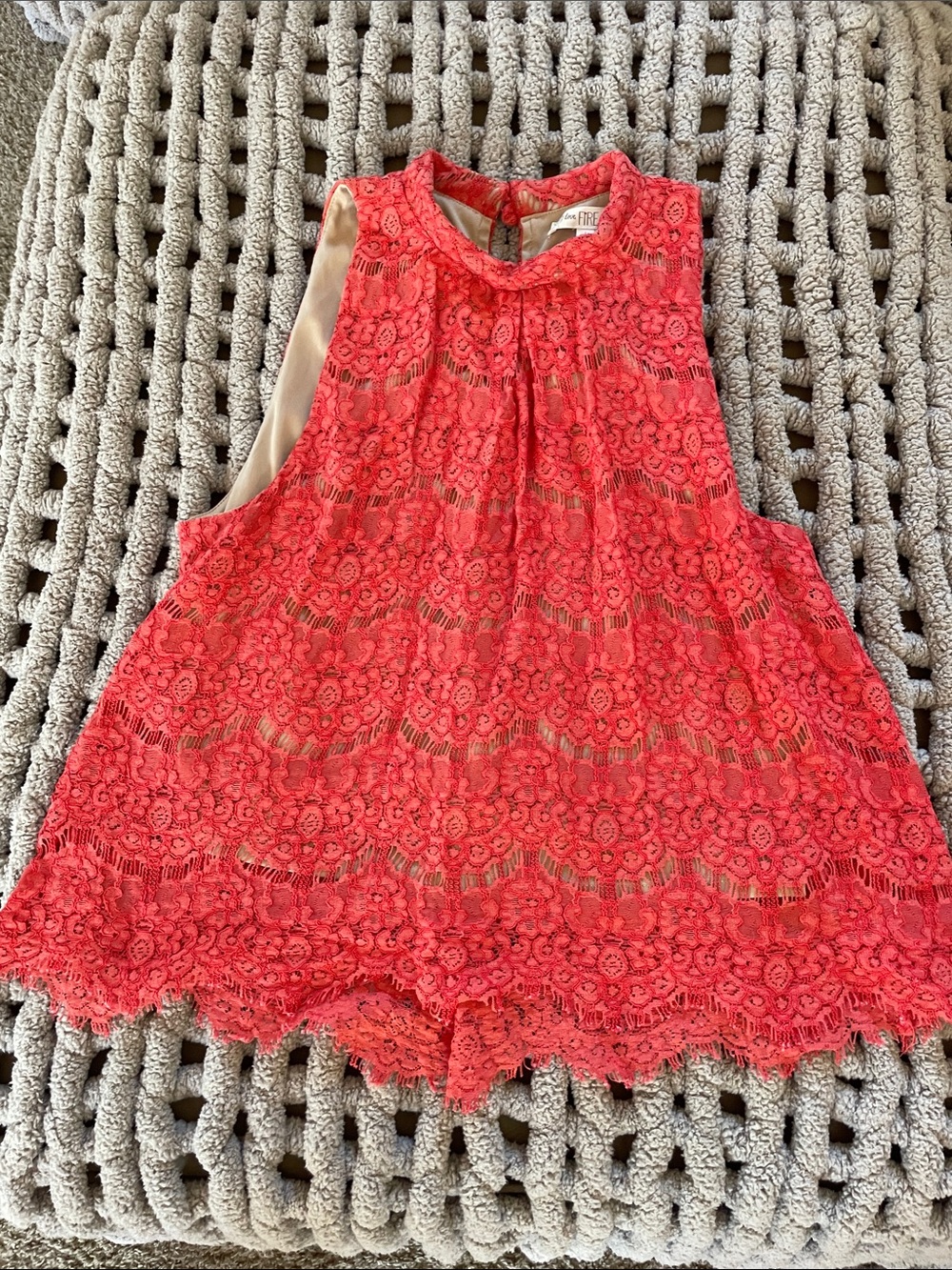Coral Lace blouse for Girls
